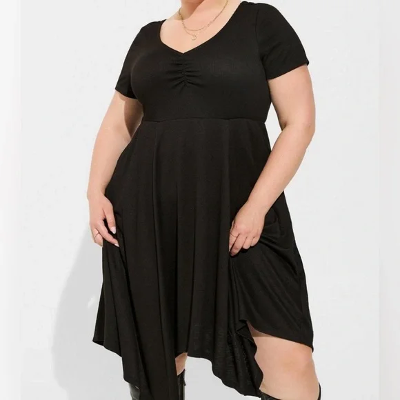 strapless open back dress Shop Black Rib Skater Dress - for Women | OUTZIDR main image 0